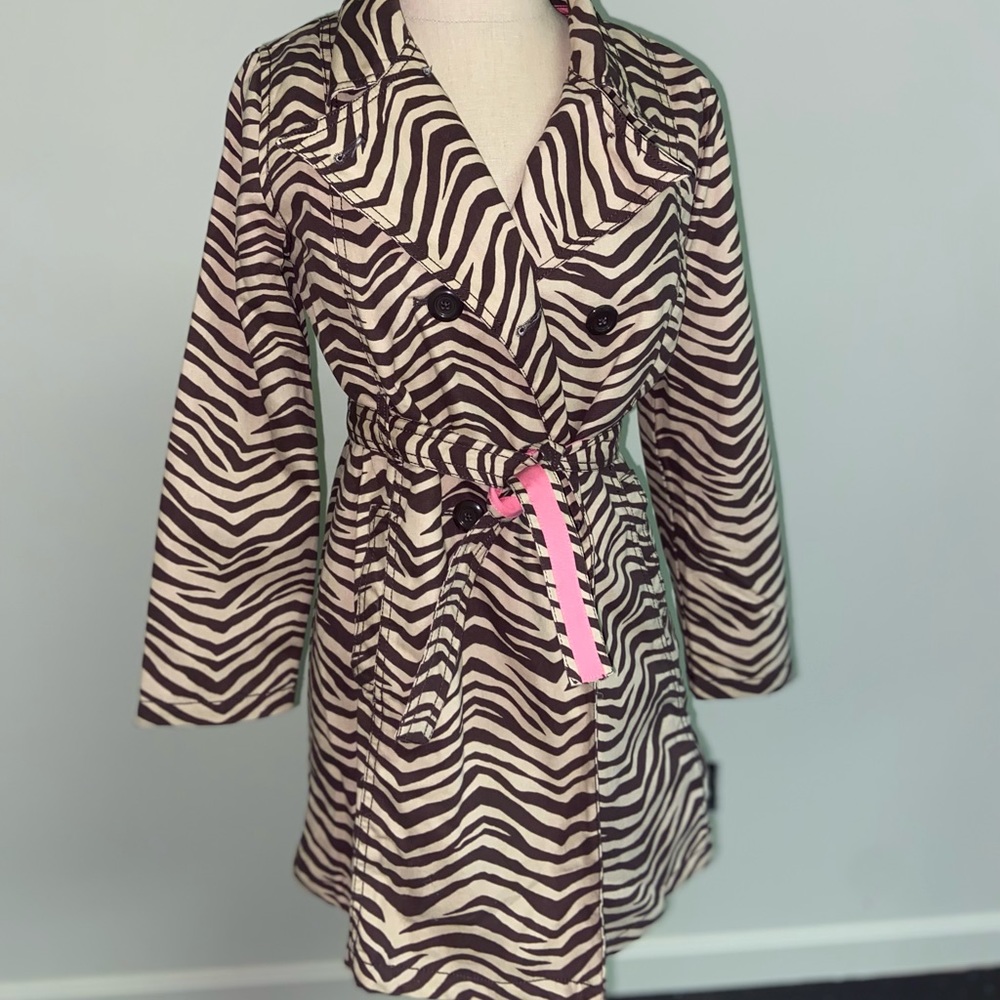 Crazy 8’s Gymboree Zebra brown girls jacket coat sz XL 14